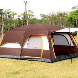 Dupla face Rainproof Outdoor Camping Tent, Família Barracas de Camping, 2 quartos, Oversize, grossa, 5-8 Pessoa, novo, 320X220X195cm - Image 4