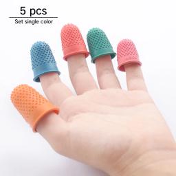 Mão Costura Finger Protector, Contando Craft Cone, Bordado dedal De Borracha, Resistente a Alta Temperatura, Finger Covers, 5Pcs - Image 1