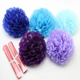 10'2525cm artesanal pompons de papel de tecido casamento decorativo flor bola chá de fraldas festa de aniversário decoração de papel pom poms - Image 3