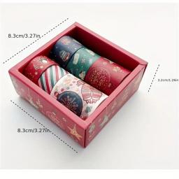 Fita adesiva para o Natal Scrapbook, Fitas Washi, DIY Artesanato Presente, Planejadores, 6pcs - Image 4