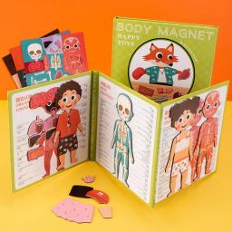 Brinquedo interativo do enigma magnético para crianças, órgãos do corpo humano, músculos, esqueleto, cognição, Montessori, livro ocupado, Preshool, sensorial - Image 1