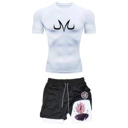 Fato de treino de compressão anime masculino, ginásio Sportswear, Fitness Running Set, Athletic Wear Camisetas, Shorts Performance Verão - Image 4