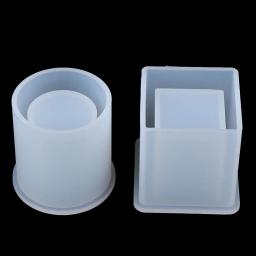 Resina epóxi moldes de concreto, molde da vela, molde do silicone, flor seca, resina artesanato decorativo, DIY armazenamento caneta titular molde - Image 3