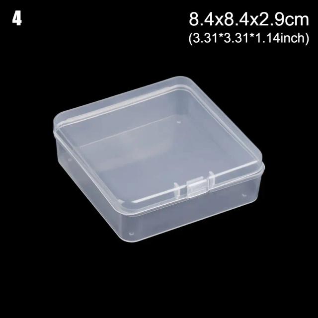 Caixa de Armazenamento Plástica Transparente Pequena para Joias, Contas e Utensílios Domésticos com Design Organizado