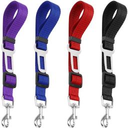 Cão de estimação gato cinto de segurança do carro trela ajustável cinto de segurança do veículo suprimentos para animais de estimação arnês segura alavanca tração collar filhote de cachorro trela - Image 6