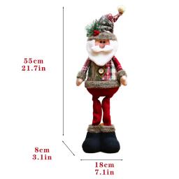 3 pçs natal decorativo bonecas de natal rena boneco de neve papai noel em pé boneca ornamento de ano novo natal feliz natal - Image 2