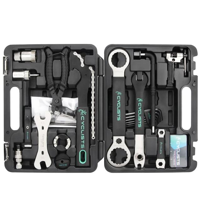 Ferramenta Multifunção para Ciclistas CT-K01: Caixa de Manutenção Profissional 18 em 1 com Conjunto Completo de Reparo para Bicicletas