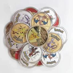 Moeda Comemorativa de Metal Embalada em Caixa Pokémon, Moeda Dourada Pikachu, Colecionáveis Charizard Prata, Brinquedos Coleção Infantil, Presente de Aniversário - Image 4