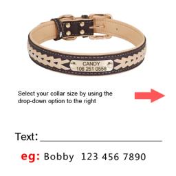 Coleira de couro PU personalizado, Anti-Lost ID Tag, placa de identificação de gravura grátis para cães pequenos, médios e grandes, Pitbull - Image 4
