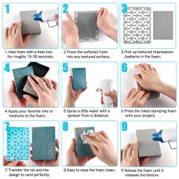 Carimbo de espuma para criar fundo estampado reverso mistura reutilizável moldável blocos de espuma ferramenta para artesanato de papel cartão frontal fazendo - Image 5