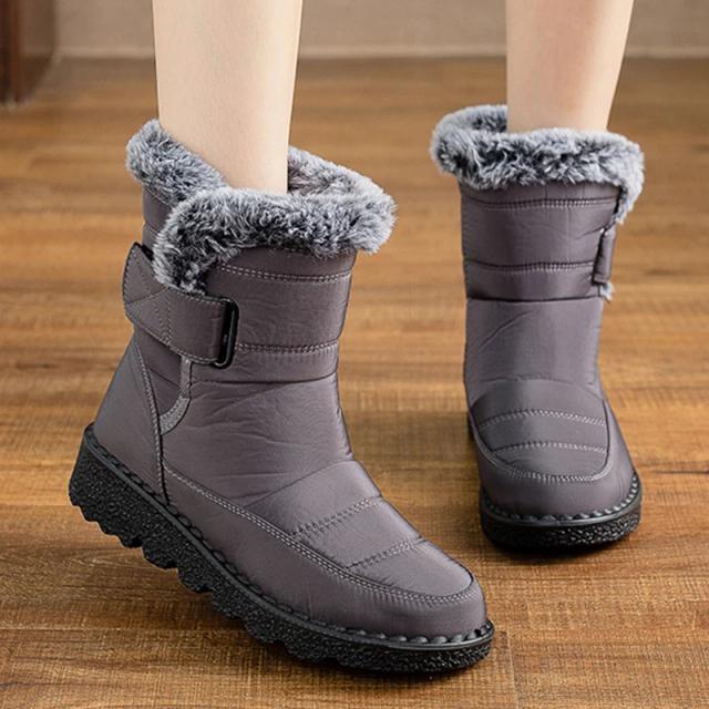 Botas de Neve Feminina Elegance Plus Couro Sintético Isolamento Térmico