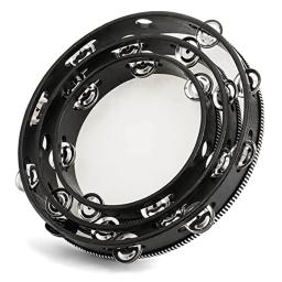 Dupla linha mão abalada pandeiro, branco Drum cabeça, Black Edge, madeira mão tambor, instrumento de percussão para KTV, festa, 4 ", 6", 8 ", 10" - Image 3