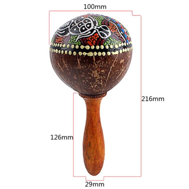 Martelo de Coco Natural para Percussão - Brinquedo Artesanal Ideal para Crianças e Presentes Criativos