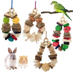 Combinação papagaio pássaro brinquedo acessórios artigos parrot mordida pássaro animal de estimação brinquedo para o treinamento do papagaio pássaro balanço de pé brinquedo - Image 1