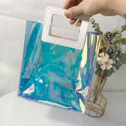 Saco de presente de pvc transparente com alças reutilizáveis grande capacidade simples embalagem de presente sacolas suprimentos de festa de aniversário de casamento - Image 5