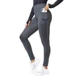 Calças de silicone de assento completo das mulheres roupas esportivas equestres elásticas cintura alta calças de equitação apertadas calças de borracha de gotejamento - Image 1