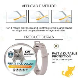 Ajustável Pet Collar, Anti Flea, Flea, Tick, piolho de ácaro, Pet Protect, Repel Colar de Borracha, Pet Supply, 38m - Image 2