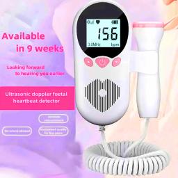 Monitoramento da freqüência cardíaca fetal para mulheres grávidas, 3.0HZ Doppler, freqüência cardíaca fetal, movimento fetal, ultra-som estetoscópio, fetal - Image 1