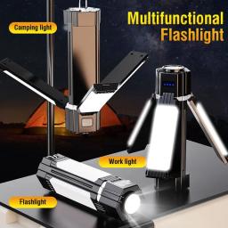 Recarregável Outdoor Camping Light, Tent Lamp, portátil, lanterna dobrável, banco de potência de emergência, trabalho Floodlight - Image 1