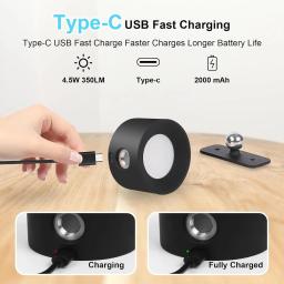 Luzes de parede RGB com controle remoto, 19 cores, rotação de 360 °, 2000 mAh bateria, brilho regulável, controle de toque - Image 4
