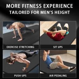 Tapete esportivo grosso de 200 cm x 90 cm Tapete de fitness grosso para yoga pilates e meditação com alça portátil ideal para yoga esportivo antiderrapante perfeito para exercícios e fácil de transportar - Image 6