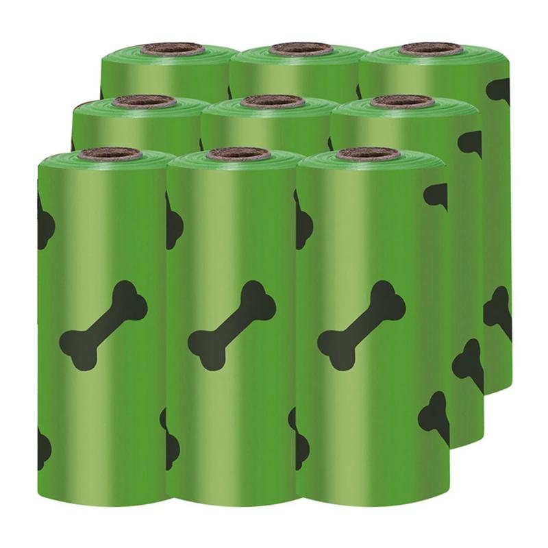 Biodegradável Dog Cocô Sacos, verde e mais grosso Pet Supplies, Eco-Friendly, PE, 1 Conjunto - Image 1
