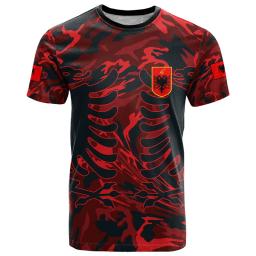 Atacado camisa de futebol albânia camisa 2024 time de futebol camiseta 3d bandeira dos albanês camisetas gráficas emblema albanês camisetas - Image 1
