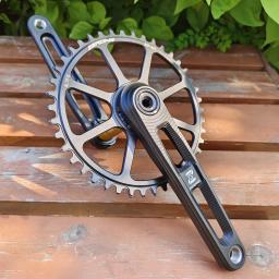 Zeroing bicicleta de estrada pedaleira 165/170/175mm oco manivela integrada fogo chainring al dobrável bicicleta 40/42/44/46/48/50t roda dentada - Image 3