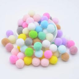 100 pçs 15mm pompons macios coloridos fofos de pelúcia artesanato diy casamento decoração para casa cola em grampos de cabelo acessórios para chapéu - Image 1