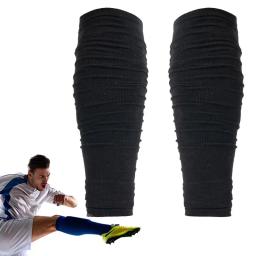 Meia de compressão masculina, mangas de futebol, corrida, ciclismo, basquete, proteção, acessórios esportivos, 1 par, raspar, bezerro - Image 1