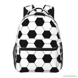 Unisex futebol padrão esporte mochilas, saco de viagem do futebol, mochila laptop casual, escola do ensino médio bookbags para estudantes, meninos - Image 1