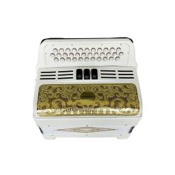 SEASOUND-Professional Matt White Acordeão, Grill Instrumento Acordeon, Gold Grill, 34 botões, 12 Bass, 3 Registers, JB3412C - Image 3