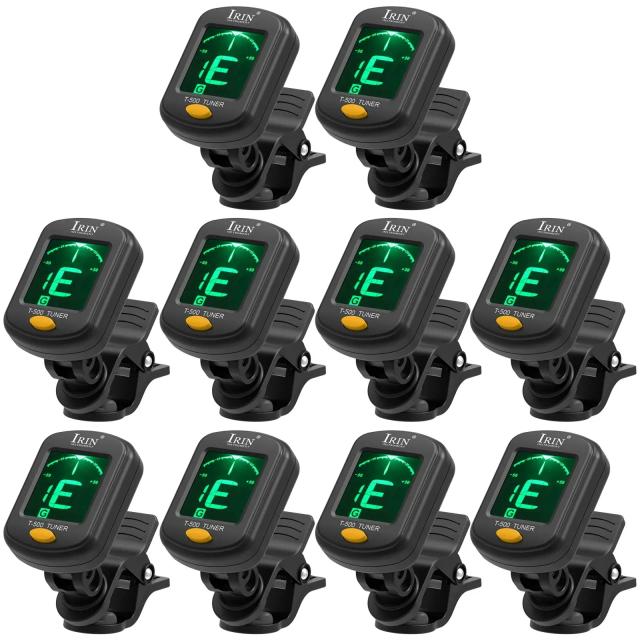 Sintonizador Digital Universal IRIN 360° para Guitarra, Baixo, Violino e Ukulele Elétrico - Modelos T-100, T-400 e T-500