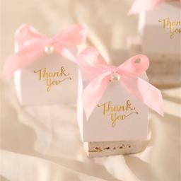 Caixas de presente de papel com etiquetas douradas, incluindo fitas e miçangas, perfeitas para aniversários e casamentos, 10pcs - Image 5