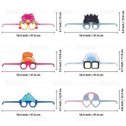 Cartoon Anime Decorative Paper Óculos, máscaras, fotos, Role Playing Props, Material para festa de feliz aniversário infantil, 6 pcs, 12pcs - Image 2