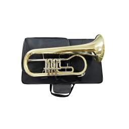 SEASOUND-profissional BB Tom Flugelhorn, giratório pistão latão trompete, instrumento de sopro, superfície do ouro, JYFG411, OEM - Image 2