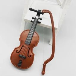 Mini violino adereço de madeira instrumento musical decoração artesanal violino de mesa para casa de bonecas miniaturas e decoração de casa - Image 3