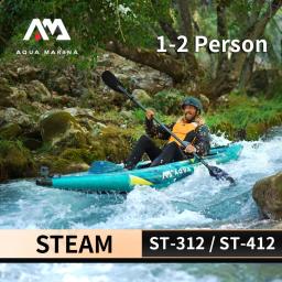 AQUA MARINA STEAM-Caiaque Inflável para Adultos, Esportes Aquáticos, Rafting, Exploração Tipo Barco de Borracha, 10 ", 3", 13 ", 6", K2 Drifting - Image 1