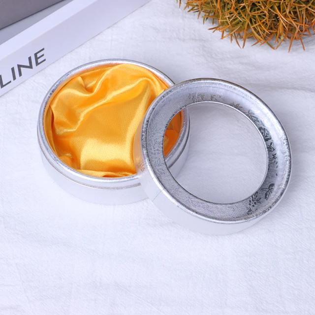 Pulseira Amarela Redonda em Pano com Caixa de Papel Kraft para Presentes DIY e Acessórios de Festa