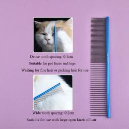 16/19/22cm Aço Inoxidável Pet Beleza Styling Pente Dog Grooming Combs Longo Grosso Cabelo Pele Remoção Escova Pet Dog Grooming Combs - Image 4