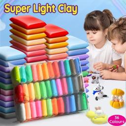 Argila super leve com ferramentas para modelagem DIY, argila colorida segura e não tóxica para crianças, argila seca ao ar, 36 cores - Image 1