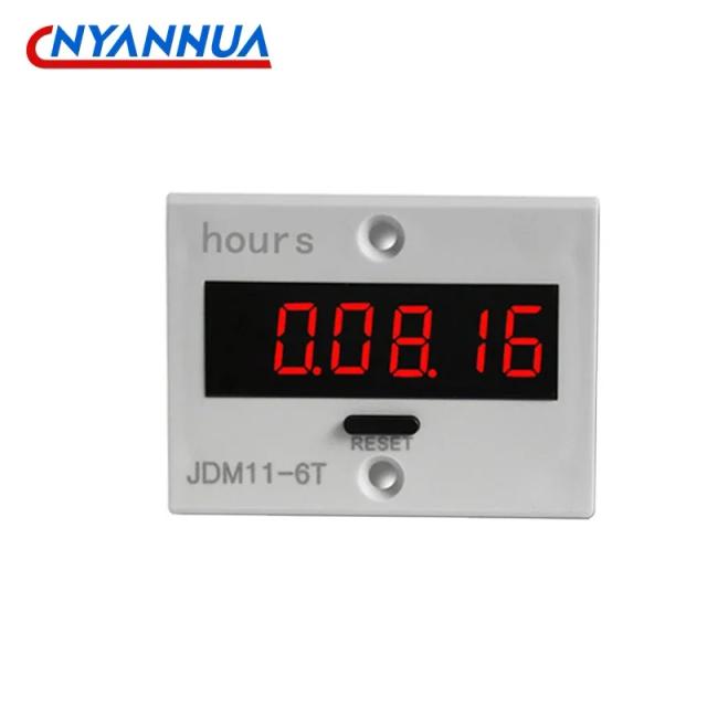 Contador Digital de 6 Dígitos com Power-On Timer e Acumulador para Equipamentos de Trabalho - Compatível AC 220V, DC 24V e 12V