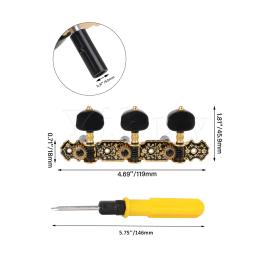 Yibuy-Guitarra clássica Tuning Kit com chave de fenda, esquerda, dourado, preto - Image 6