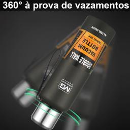 Copo isolado a vácuo portátil da garrafa térmica de aço inoxidável com garrafa térmica da corda 1000/1500ml - Image 2
