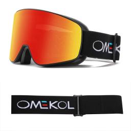 OMEKOL NOVAS Camadas Duplas Anti-Nvoeiro Óculos de Esqui Snowmobile Óculos Esporte Ao Ar Livre Neve Snowboard Óculos - Image 2