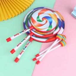 Lollipop mão tambor para crianças, instrumento de percussão, acessórios coloridos dança, brinquedo musical, ensino pirulito, 6/8/10 polegadas - Image 1