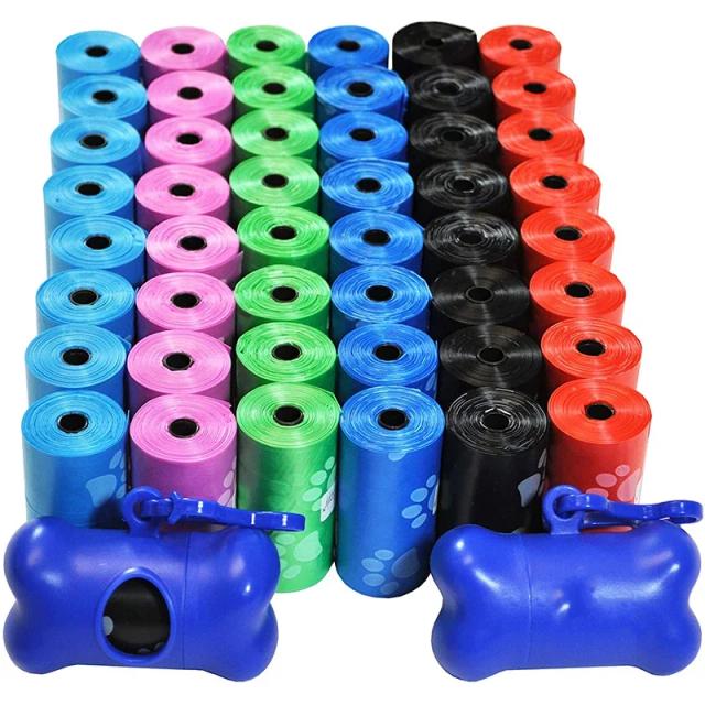 Sacos de cocô biodegradáveis para cães - 15 sacos por rolo, 120 rolos, limpeza prática e ecológica para passeios ao ar livre