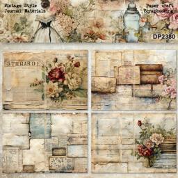 Pacote de cartões de papel Panalisa Craft, estilo vintage, Scrapbooking jardim, Scrapbooking extravagante, peso leve, tamanho A5, 8 folhas - Image 2