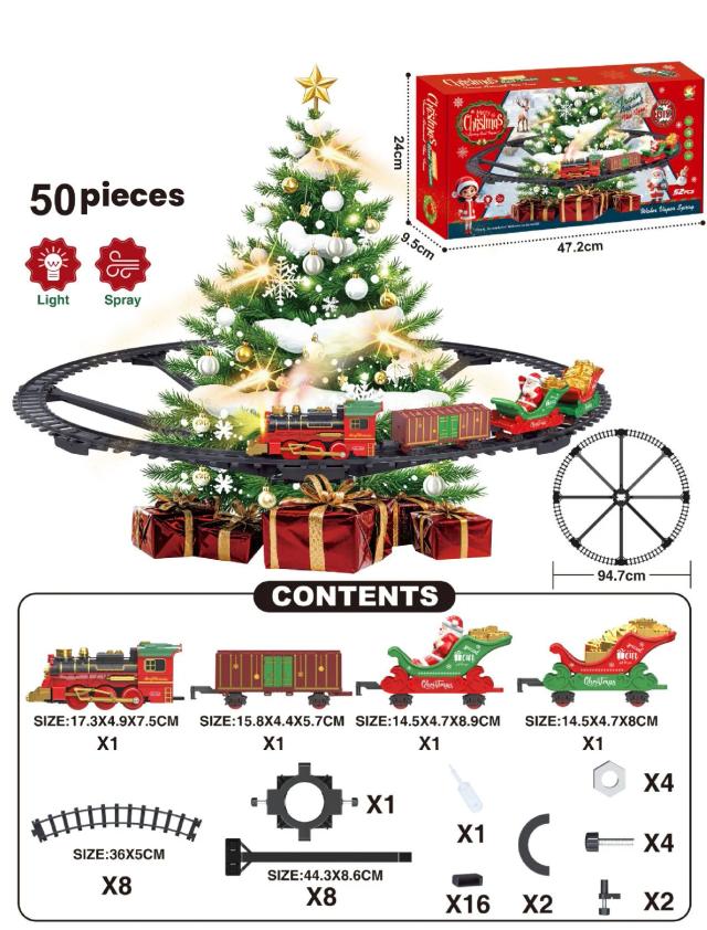 Trem Elétrico com Luz e Música - Decoração Festiva Natalina