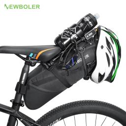 Newboler saco de sela da bicicleta à prova dwaterproof água mtb bicicleta estrada 10l 13l grande capacidade saco ciclismo dobrável cauda saco traseiro tronco acessórios - Image 1